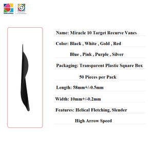 White Smoke Sanlida® Miracle 10 Target Recurve Vanes (50pcs- Pack) SANLIDA