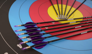 Cornflower Blue Sanlida® Miracle 9 Target Recurve Carbon Arrows 6pcs SANLIDA