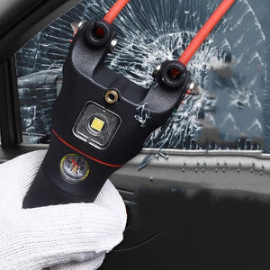 Dark Slate Gray Multi Functional Mini Portable Slingshot Outdoor Laser | Flashlight | Lighter | Hammer | Cutting Fishing Hunting Camping Tools INDIAN SLINGSHOT