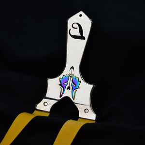 Tan Night Wolf Stainless Steel Slingshot for Outdoor Shooting and Sports INDIAN SLINGSHOT