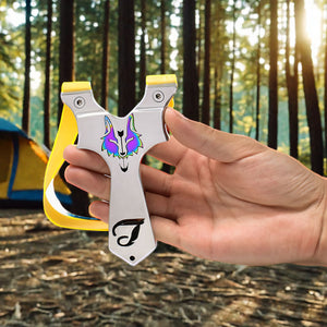 Dim Gray Night Wolf Stainless Steel Slingshot for Outdoor Shooting and Sports INDIAN SLINGSHOT