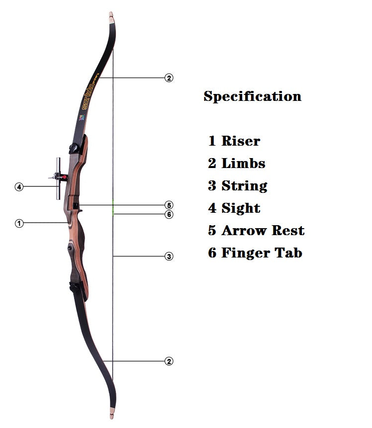 Black Sanlida® Noble Recurve Archery Full Kit for Adults and Amateur SANLIDA