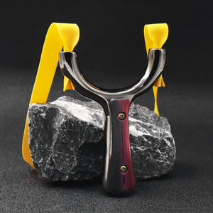 Black Onyx Titanium Black Alloy Slingshot with Self-Unlocking Rubber Bands – Outdoor Recreational Sling Tool (14+ Years) INDIAN SLINGSHOT