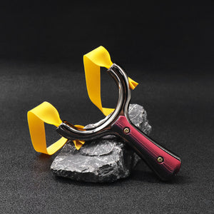 Dark Slate Gray Onyx Titanium Black Alloy Slingshot with Self-Unlocking Rubber Bands – Outdoor Recreational Sling Tool (14+ Years) INDIAN SLINGSHOT