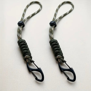 Lavender Multifunctional Outdoor Braided Paracord Keychain with Carabiner Clip – Durable Hand Strap & Bottle Hook (24cm) INDIAN SLINGSHOT
