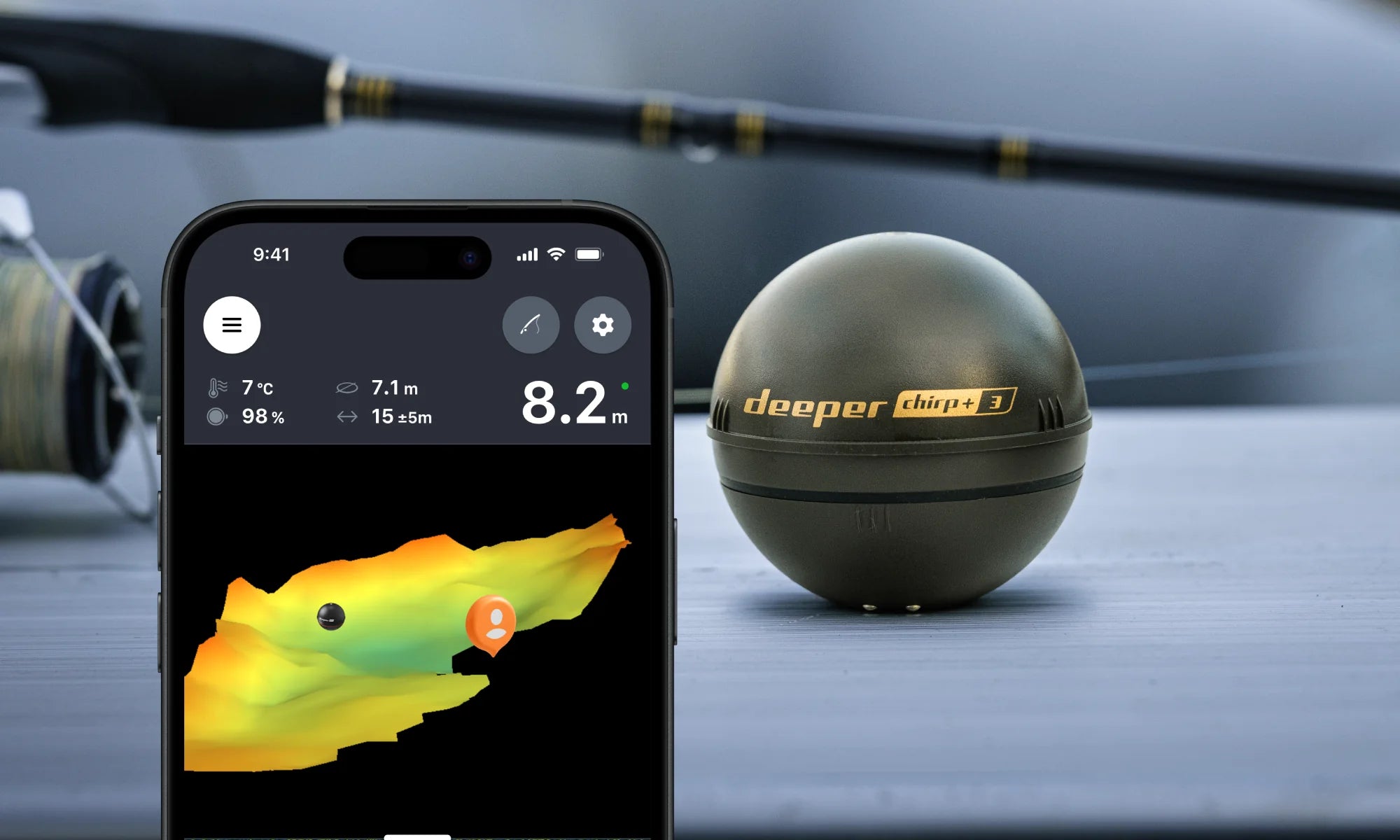 Deeper Smart Sonar CHIRP+ 3 | Castable Fish Finder