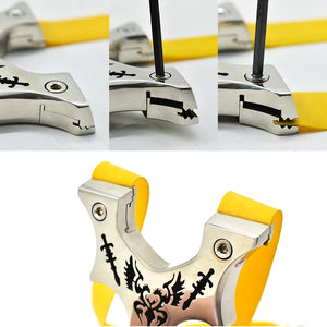 Light Gray Phoenix Guard Stainless Steel Slingshot MARKSMAN