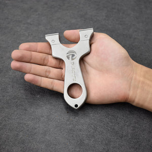 Dim Gray Piaoyu 1 Precision Stainless Steel Slingshot – Compact Ergonomic Metal Frame MARKSMAN