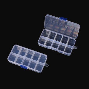 Black 10-Grid Clear Plastic Organizer Box | Compact Storage Container with Clasp Lock INDIAN SLINGSHOT