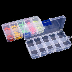 Black 10-Grid Clear Plastic Organizer Box | Compact Storage Container with Clasp Lock INDIAN SLINGSHOT
