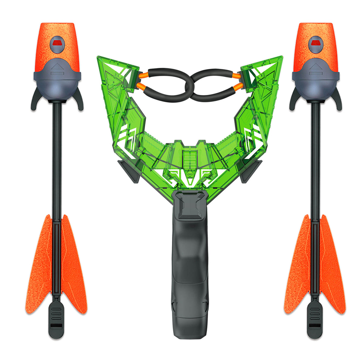 White Smoke Plastic Slingshot Rocket Launcher Children's Sports Toy with Glowing Soft Arrows INDIAN SLINGSHOT