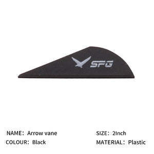 Dark Slate Gray SPG 2-Inch Plastic Compound Arrow Vanes | Drop Shape Fletching Set SPG