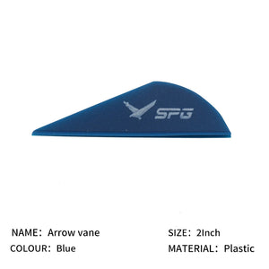 Dark Slate Gray SPG 2-Inch Plastic Compound Arrow Vanes | Drop Shape Fletching Set SPG