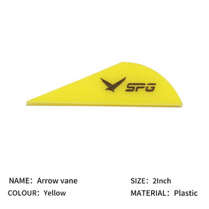 Goldenrod SPG 2-Inch Plastic Compound Arrow Vanes | Drop Shape Fletching Set SPG