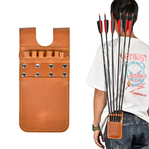 Chocolate SPG Pocket Leather Arrow Quiver – Compact Waist Hanged Arrow Holder SPG