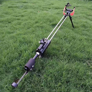 Dim Gray Powerful Flymar Slingshot Rifle With Mechanical Aiming Convenient and Accurate Flymar Slingshot Rifle MARKSMAN