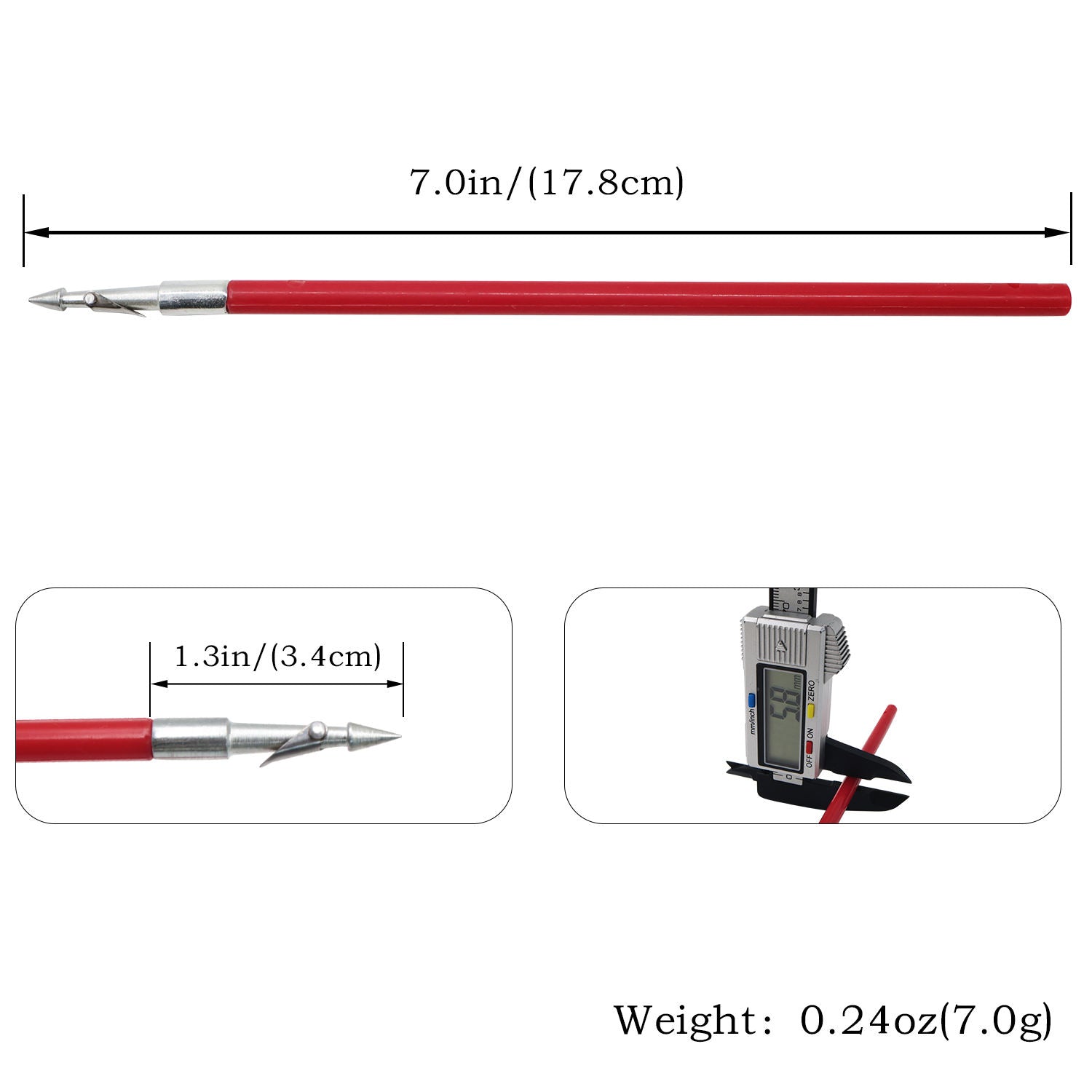 White Smoke Premium Metal Fishing Arrows with ABS Shaft, Barbed Tip MARKSMAN