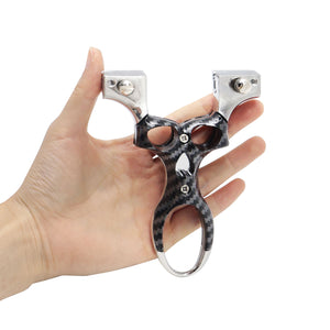 White Smoke ProAlign Zinc Alloy Slingshot with Carbon Fiber Finish & Precision Level Sight INDIAN SLINGSHOT