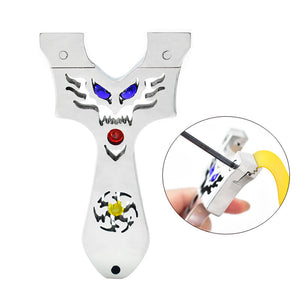 Light Gray Winged Demon Stainless Steel Slingshot MARKSMAN