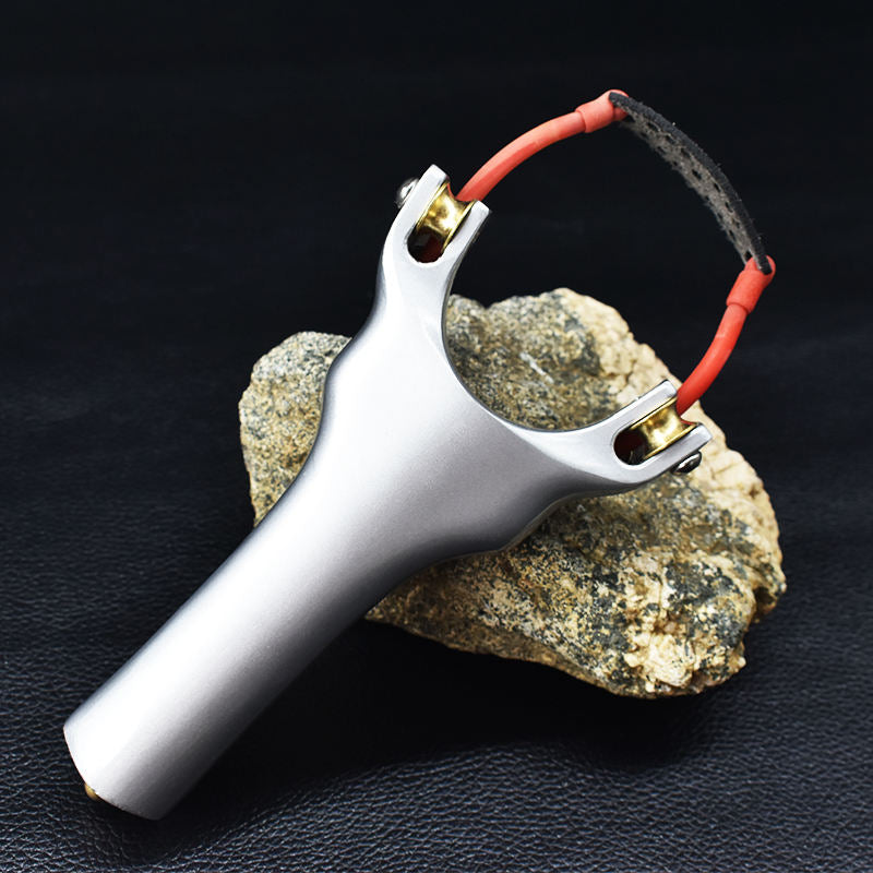 Black SilverForce Alloy Pulley Slingshot – Premium Silver Finish with Smooth Pulley System INDIAN SLINGSHOT