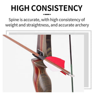 White Smoke SPG Pure Carbon Arrows 80cm | 400/500 Spine Red-White Feather Shafts SPG