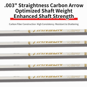 White Smoke Archery Pure Carbon Target Arrows 400-800 Spine, 0.003" Straightness, 6.2mm ID, Turkey Feather Fletching, Screw-In Points SPG