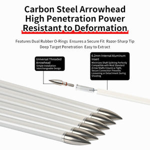 White Smoke Archery Pure Carbon Target Arrows 400-800 Spine, 0.003" Straightness, 6.2mm ID, Turkey Feather Fletching, Screw-In Points SPG