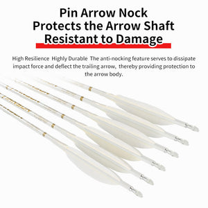 White Smoke Archery Pure Carbon Target Arrows 400-800 Spine, 0.003" Straightness, 6.2mm ID, Turkey Feather Fletching, Screw-In Points SPG