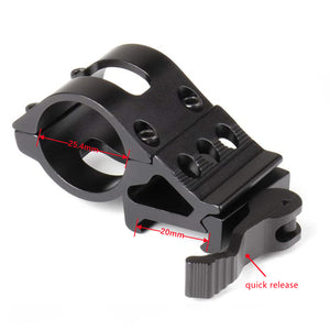 White Smoke Quick Detach 25.4mm Aluminum Scope Mount – Universal Laser & Optic Holder (Black Finish) INDIAN SLINGSHOT