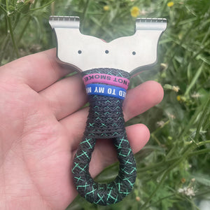 Dark Olive Green Stainless Steel Loop-Grip Slingshot INDIAN SLINGSHOT