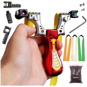 Gray Alloy Cobra Quick Pressure Laser Light Infrared Slingshot Outdoor Target Shooting INDIAN SLINGSHOT