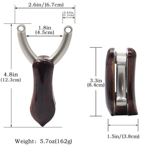 White Smoke ROYAL FANG Foldable Zinc Alloy & Wood Slingshot INDIAN SLINGSHOT