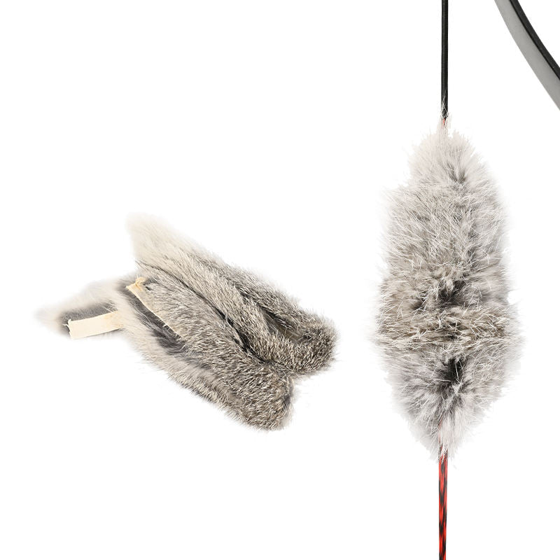 White Smoke Natural Rabbit Fur Bowstring Damper – 1 Pair STARCN
