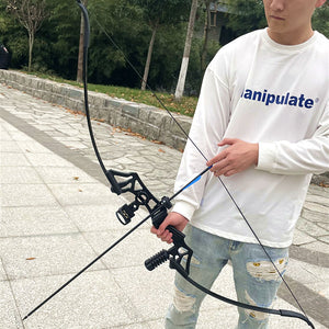 Light Gray 40-50 LBS Recurve Bow Archery Set MARKSMAN