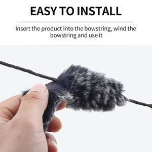 Dark Slate Gray SPG Recurve Bowstring Stabilizer | Rabbit Fur String Silencer (Pair) SPG