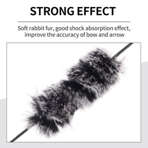 Black SPG Recurve Bowstring Stabilizer | Rabbit Fur String Silencer (Pair) SPG
