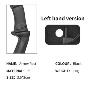 Dark Slate Gray SPG Recurve Bow Arrow Rest Stick-On Black Plastic Right & Left Hand SPG