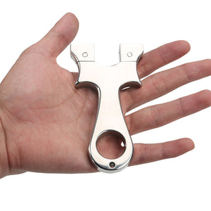 Rosy Brown Reflective Mirror Stainless Steel Slingshot MARKSMAN