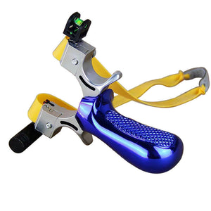 White Smoke Single Screw Blue Portable Resin Strong Fiber Slingshot Toy With Sight Alignment – Outdoor Recreational Sling Tool MARKSMAN