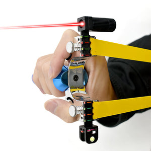 White Smoke Single Screw Blue Portable Resin Strong Fiber Slingshot Toy With Sight Alignment – Outdoor Recreational Sling Tool MARKSMAN