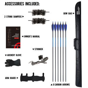 Dark Slate Gray Sanlida® Archery Royal X8 68" Traditional Longbow Wood Shooting Bow Kit SANLIDA