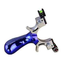 White Smoke Single Screw Blue Portable Resin Strong Fiber Slingshot Toy With Sight Alignment – Outdoor Recreational Sling Tool MARKSMAN
