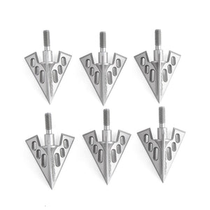 White Smoke S2/ S3 3-Blade Broadheads 100 Grain Aluminum Alloy Arrowheads for Compound Bow Archery Arrows (Pack of 2) MARKSMAN