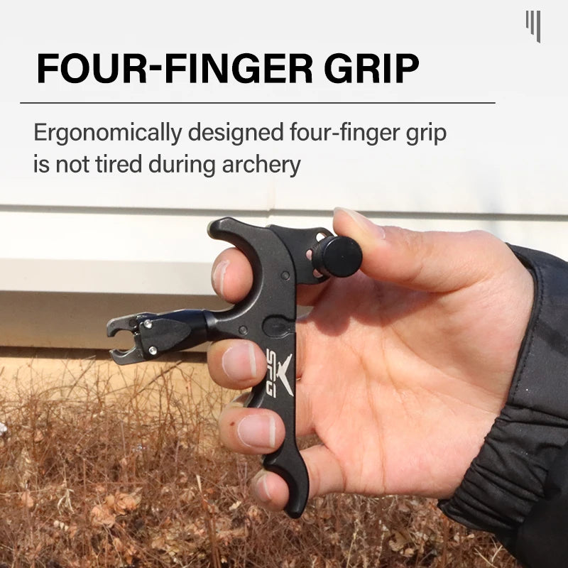 Dark Slate Gray SPG HQ204 4-Finger Thumb Release | Adjustable Metal Archery Aid SPG