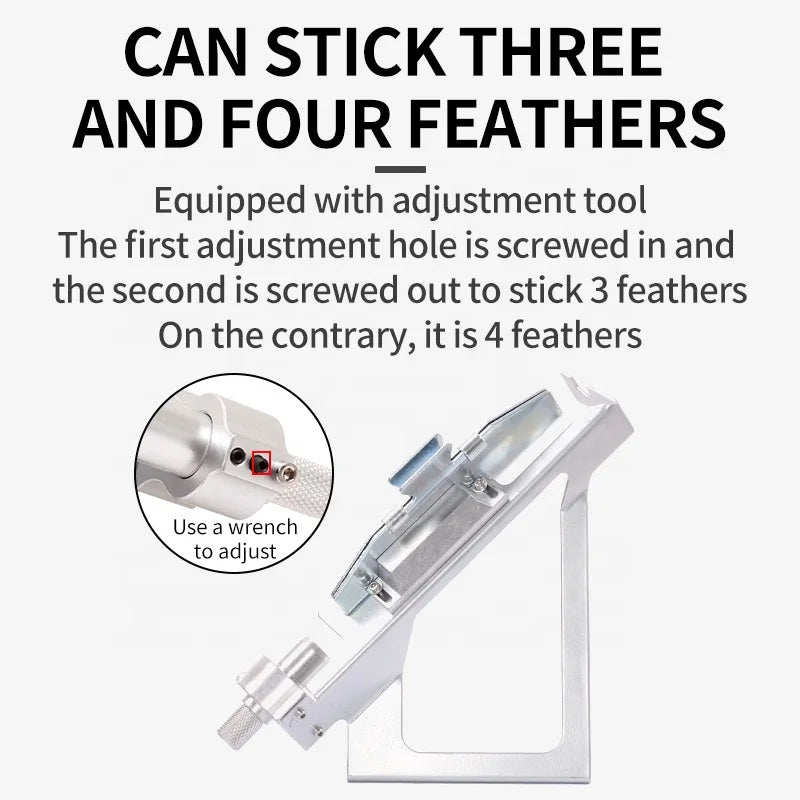 White Smoke SPG Alloy Fletching Jig – Adjustable Arrow Feather Clamp Tool for DIY Archery (Blue/Silver) SPG