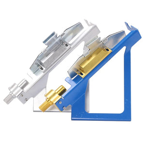 Gray SPG Alloy Fletching Jig – Adjustable Arrow Feather Clamp Tool for DIY Archery (Blue/Silver) SPG