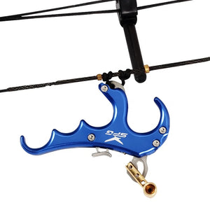 Light Gray SPG Archery 4-Finger Compound Bow Release | Aluminum Thumb Trigger Aid for Compound Bows SPG