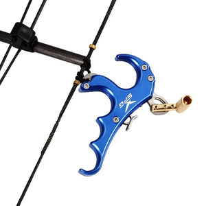 Light Gray SPG Archery 4-Finger Compound Bow Release | Aluminum Thumb Trigger Aid for Compound Bows SPG