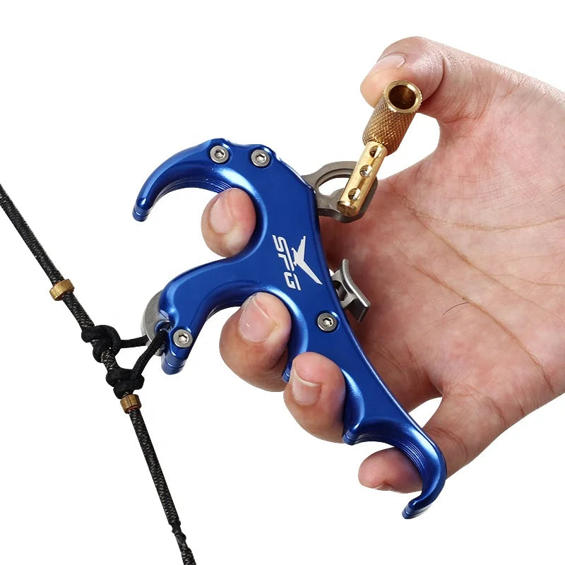 Rosy Brown SPG Archery 4-Finger Compound Bow Release | Aluminum Thumb Trigger Aid for Compound Bows SPG