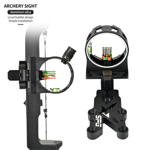 Dark Slate Gray SPG Archery Sight – 5-Pin Adjustable Aluminium Alloy Bow Sight with Fiber Optic Pins (Black) SPG